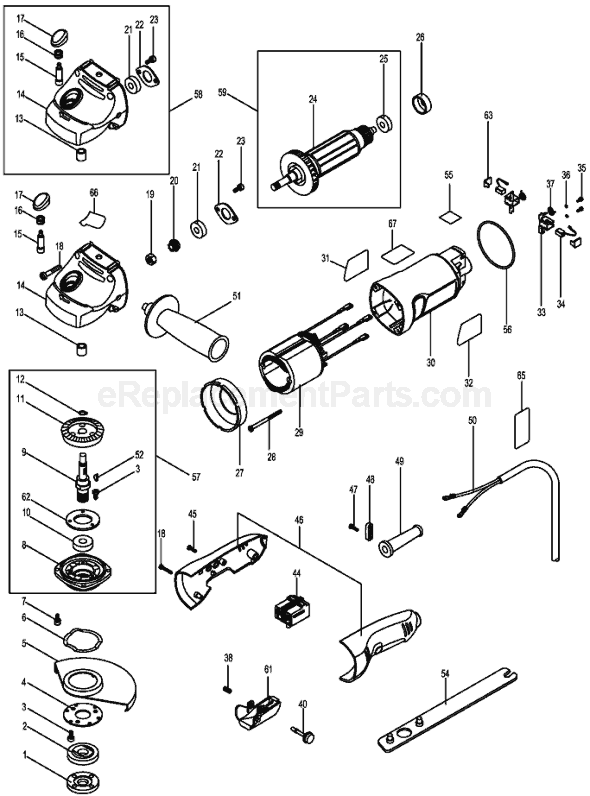 Page A Diagram and Parts List for FS8500AG  Black and Decker Angle Grinder
